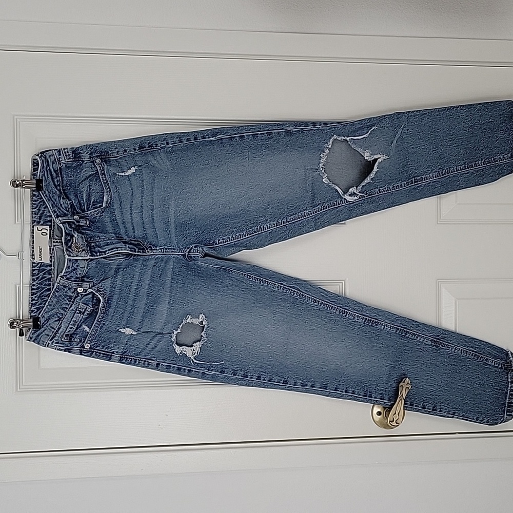 Garage wide leg ripped jeans